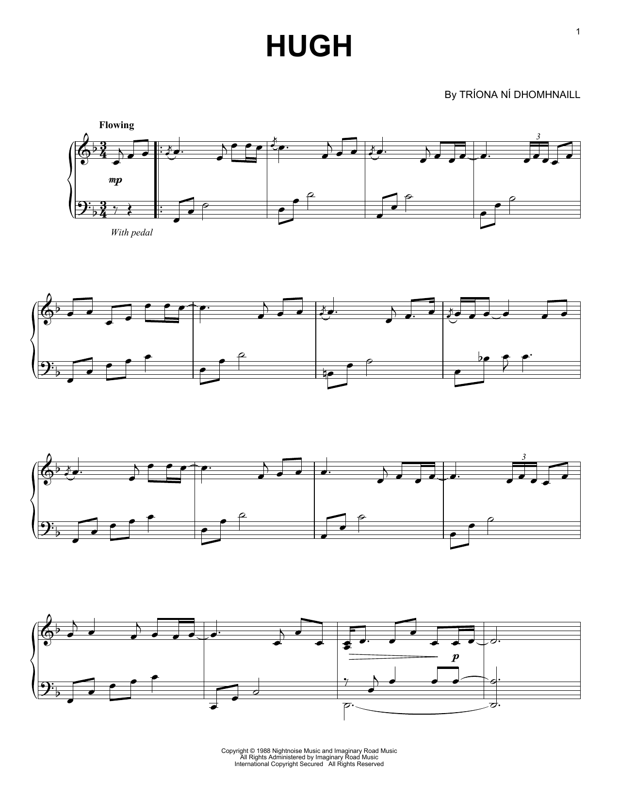 Nightnoise Hugh sheet music notes and chords. Download Printable PDF.