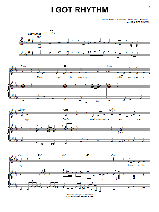 Nikki Yankofsky I Got Rhythm sheet music notes and chords. Download Printable PDF.