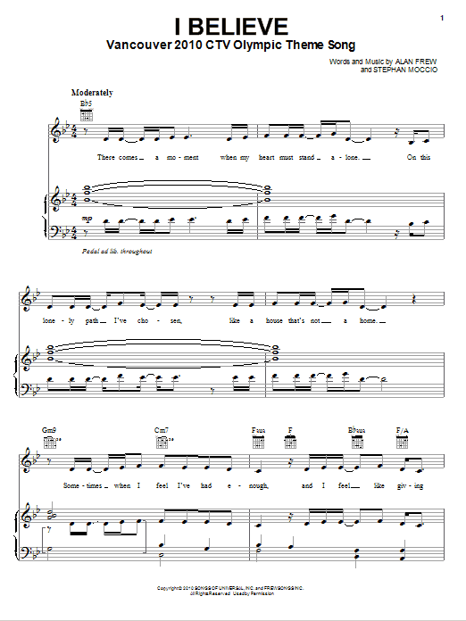 Nikki Yanofsky I Believe sheet music notes and chords. Download Printable PDF.