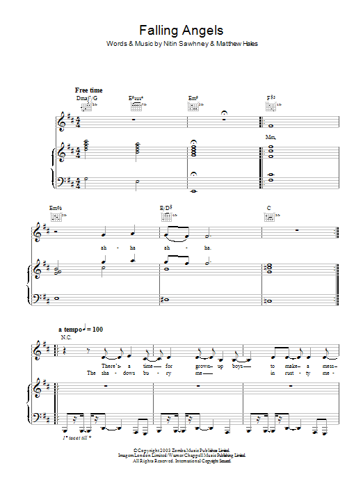 Nitin Sawhney Falling Angels sheet music notes and chords. Download Printable PDF.