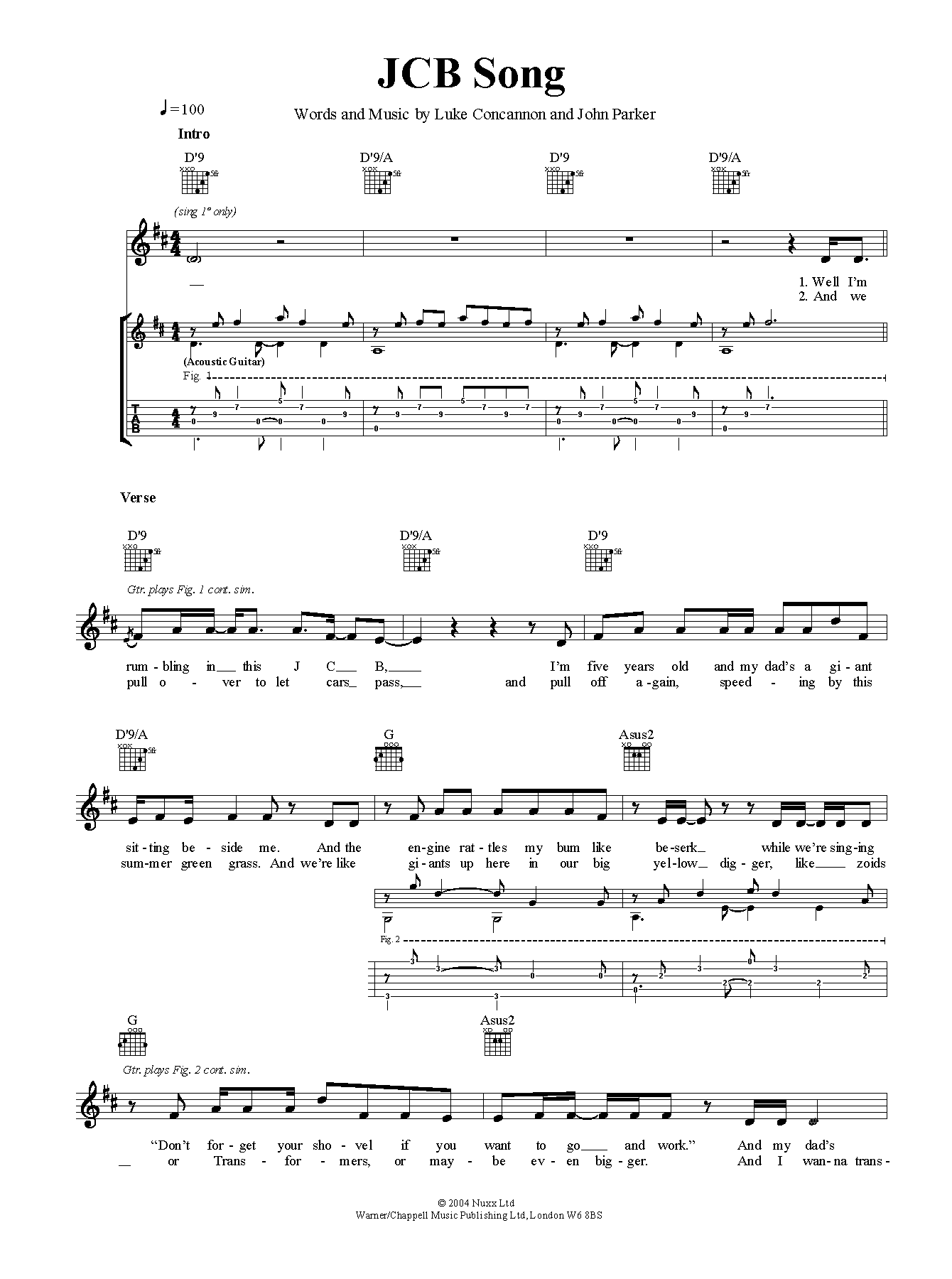 Nizlopi The JCB Song sheet music notes and chords. Download Printable PDF.