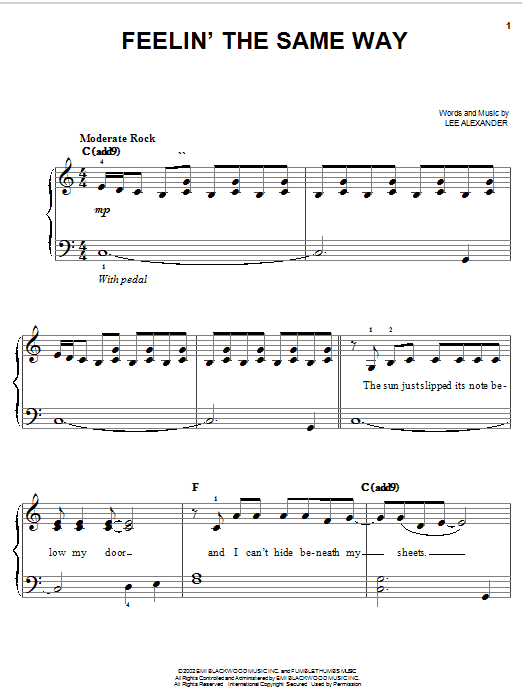 Norah Jones Feelin' The Same Way sheet music notes and chords. Download Printable PDF.