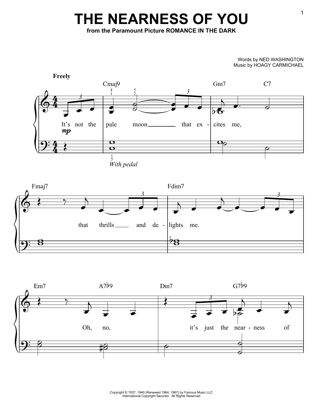 Norah Jones The Nearness Of You sheet music notes and chords. Download Printable PDF.