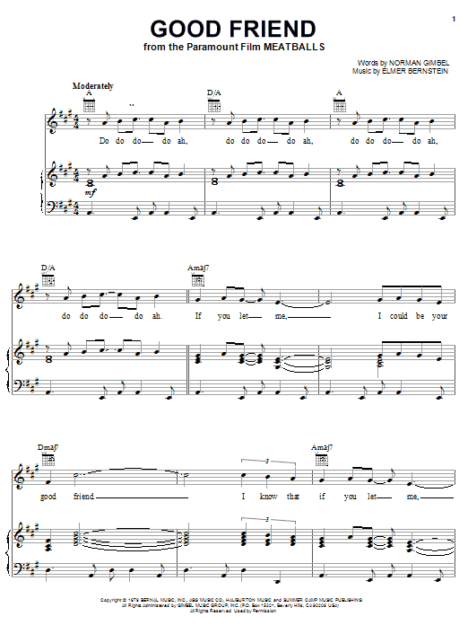 Norman Gimbel Good Friend sheet music notes and chords. Download Printable PDF.