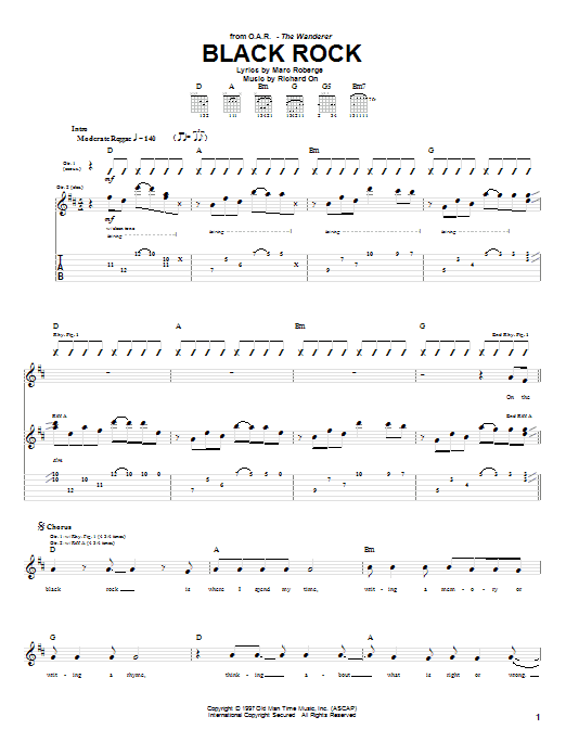 Learn to play O.A.R. Black Rock sheet music for Guitar Tab in minutes. Price: 6.9900$ O.A.R. Black Rock sheet music notes and chords. Download Printable PDF.