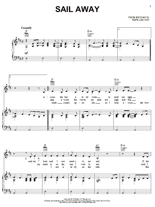 Learn to play Oak Ridge Boys Sail Away sheet music for Lead Sheet / Fake Book in minutes. Oak Ridge Boys Sail Away sheet music notes and chords. Download Printable PDF.