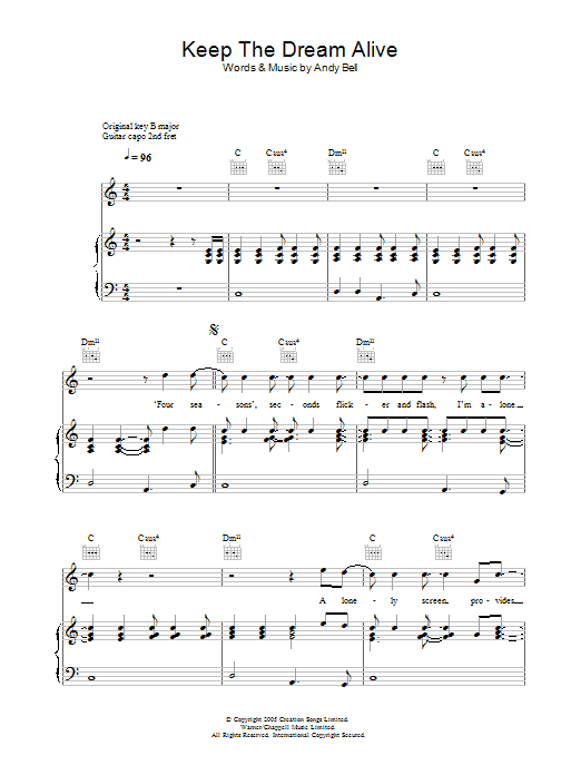 Learn to play Oasis Keep The Dream Alive sheet music for Guitar Chords/Lyrics in minutes. Oasis Keep The Dream Alive sheet music notes and chords