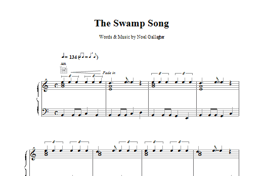 Oasis The Swamp Song sheet music notes and chords. Download Printable PDF.