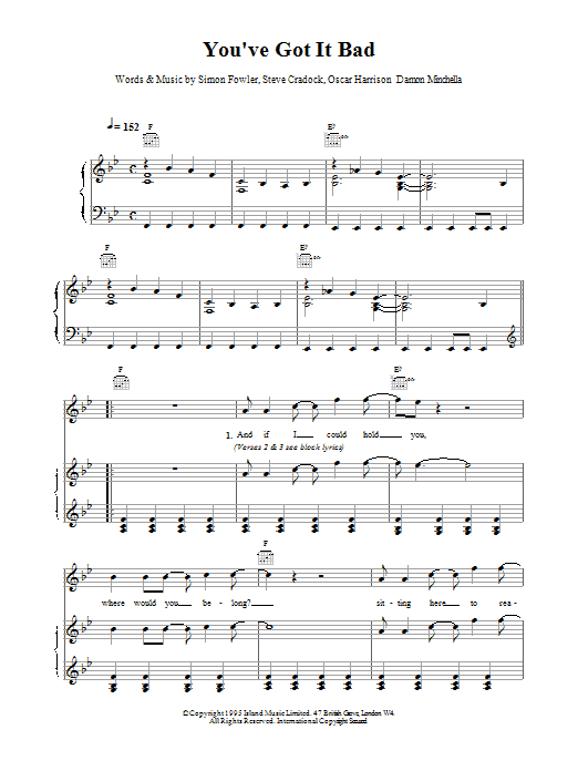 Ocean Colour Scene You've Got It Bad sheet music notes and chords - Download Printable PDF and start playing in minutes.