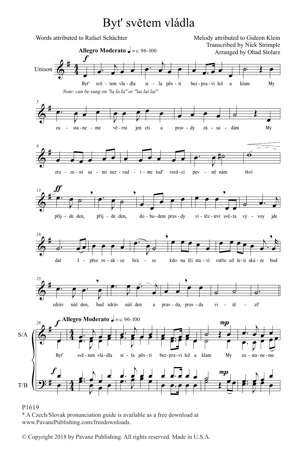 Ohad Stolarz Byt' svetem vladla sheet music notes and chords. Download Printable PDF.