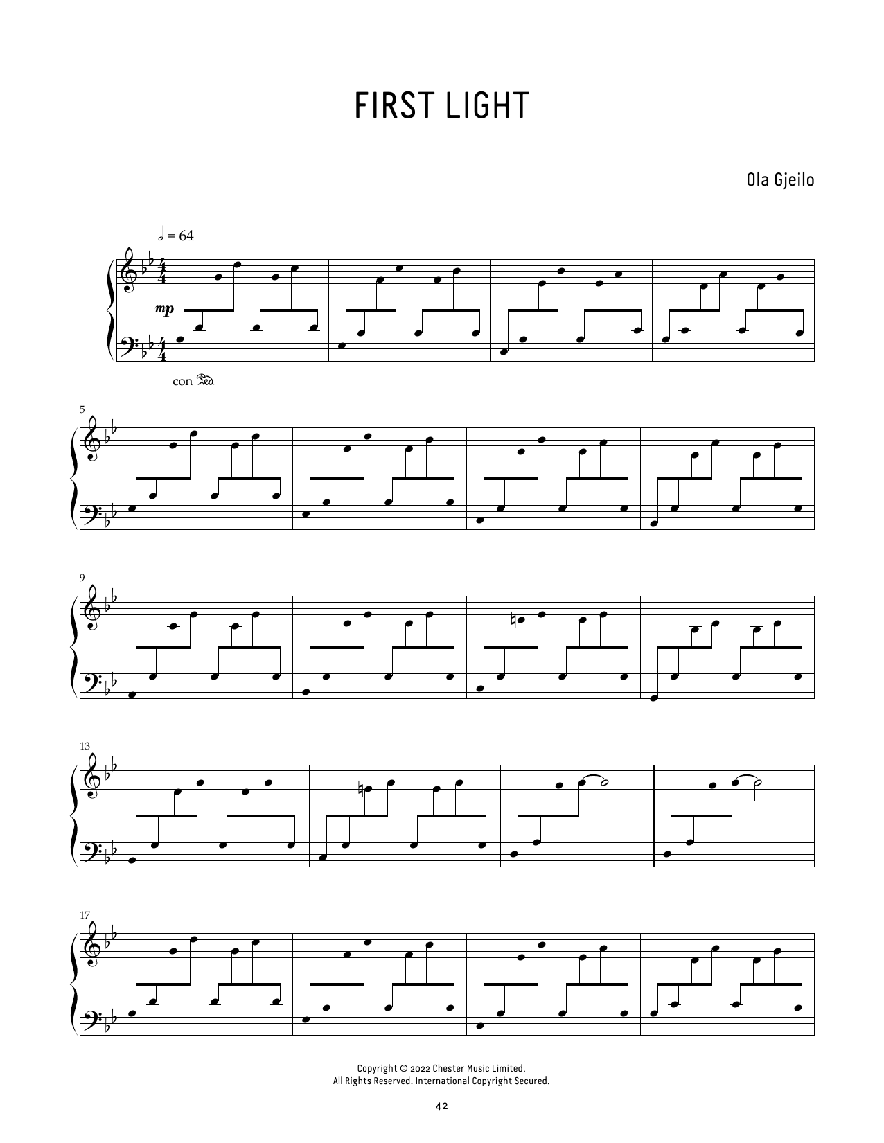 Ola Gjeilo First Light sheet music notes and chords. Download Printable PDF.