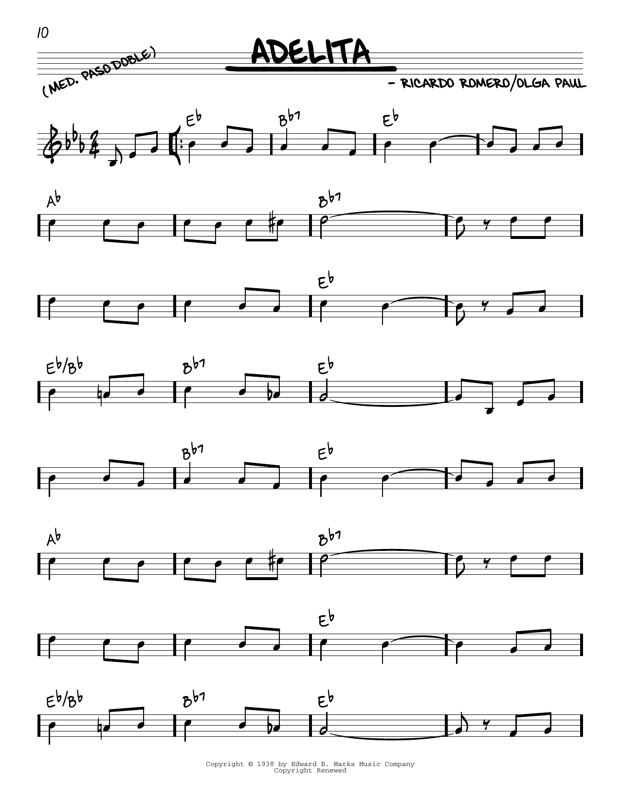 Olga Paul Adelita sheet music notes and chords. Download Printable PDF.