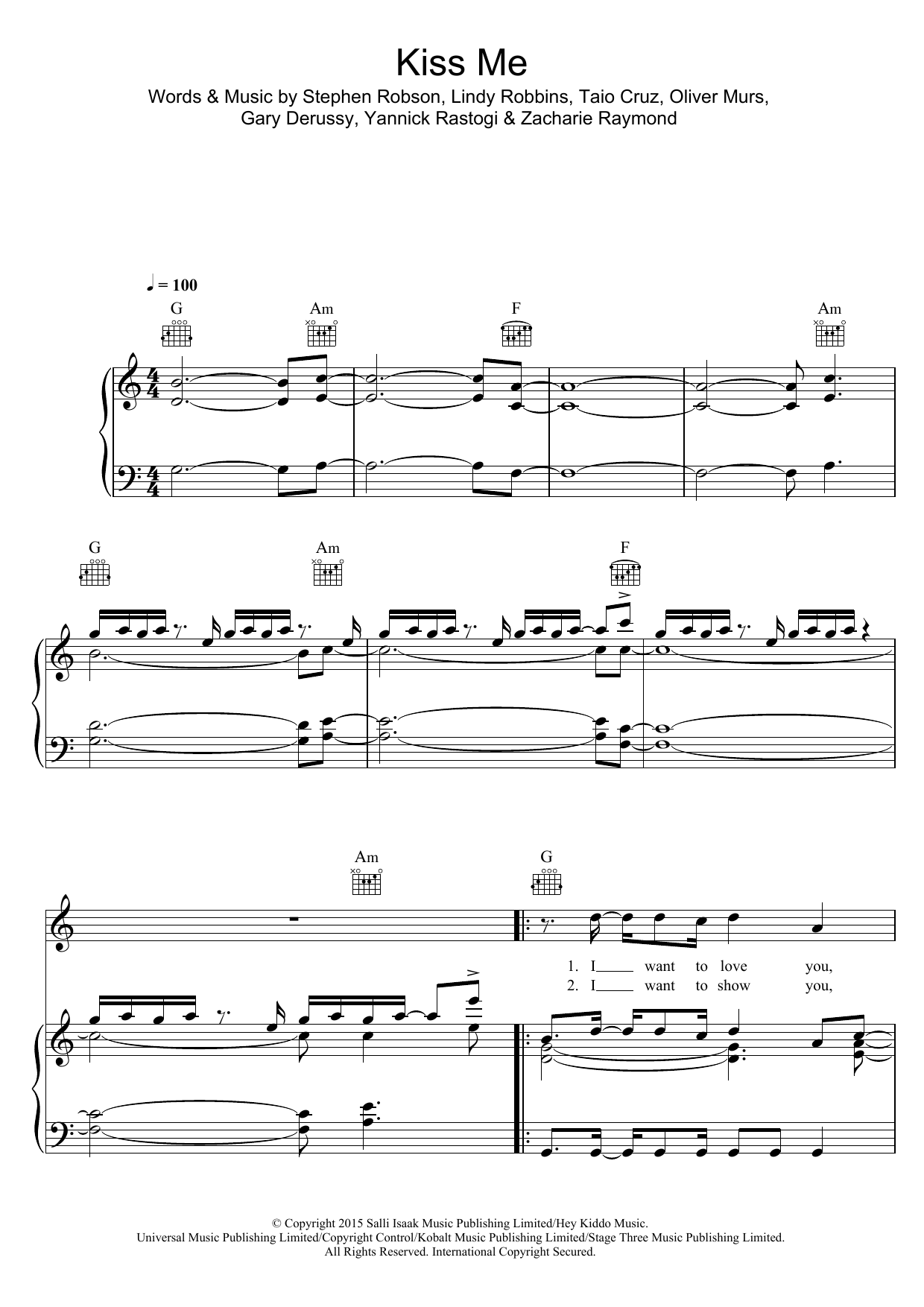 Olly Murs 'Kiss Me' Sheet Music, Chords & Lyrics | Download.