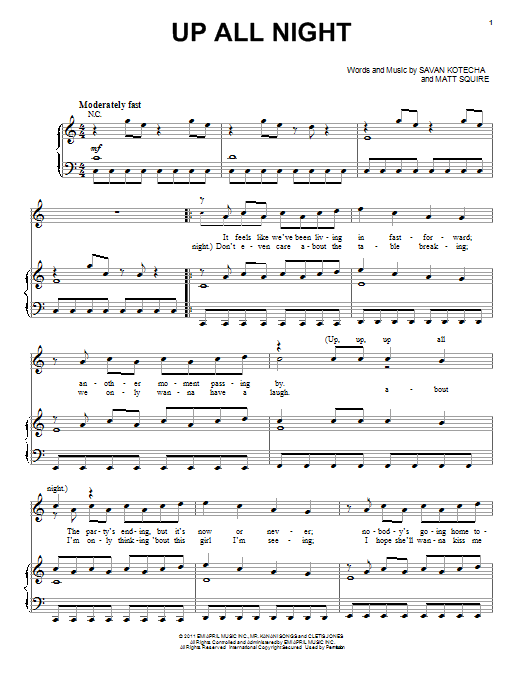 One Direction Up All Night sheet music notes and chords. Download Printable PDF.
