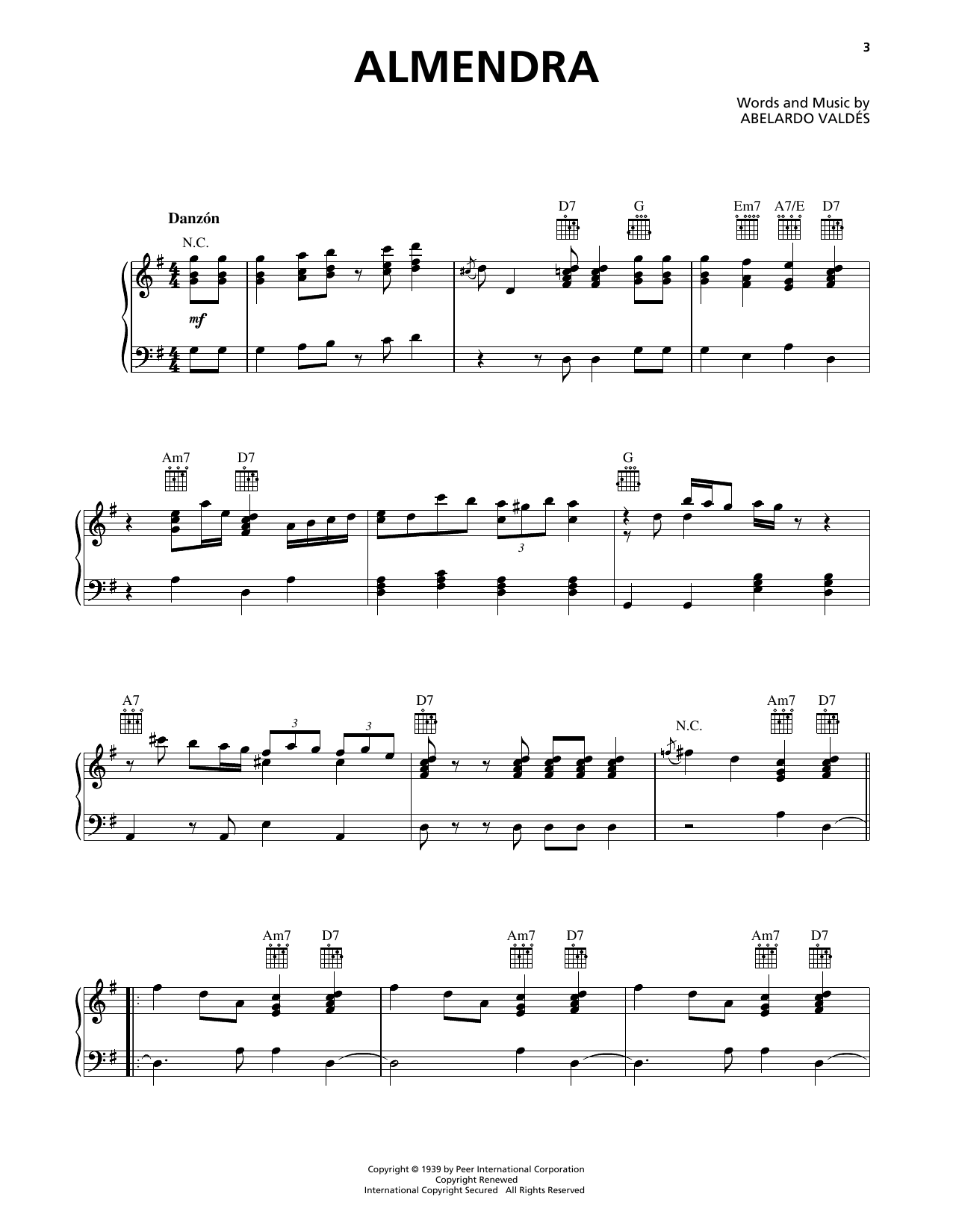 Orquesta Aragon Almendra sheet music notes and chords. Download Printable PDF.