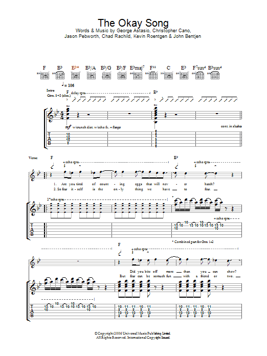 Orson The Okay Song sheet music notes and chords. Download Printable PDF.