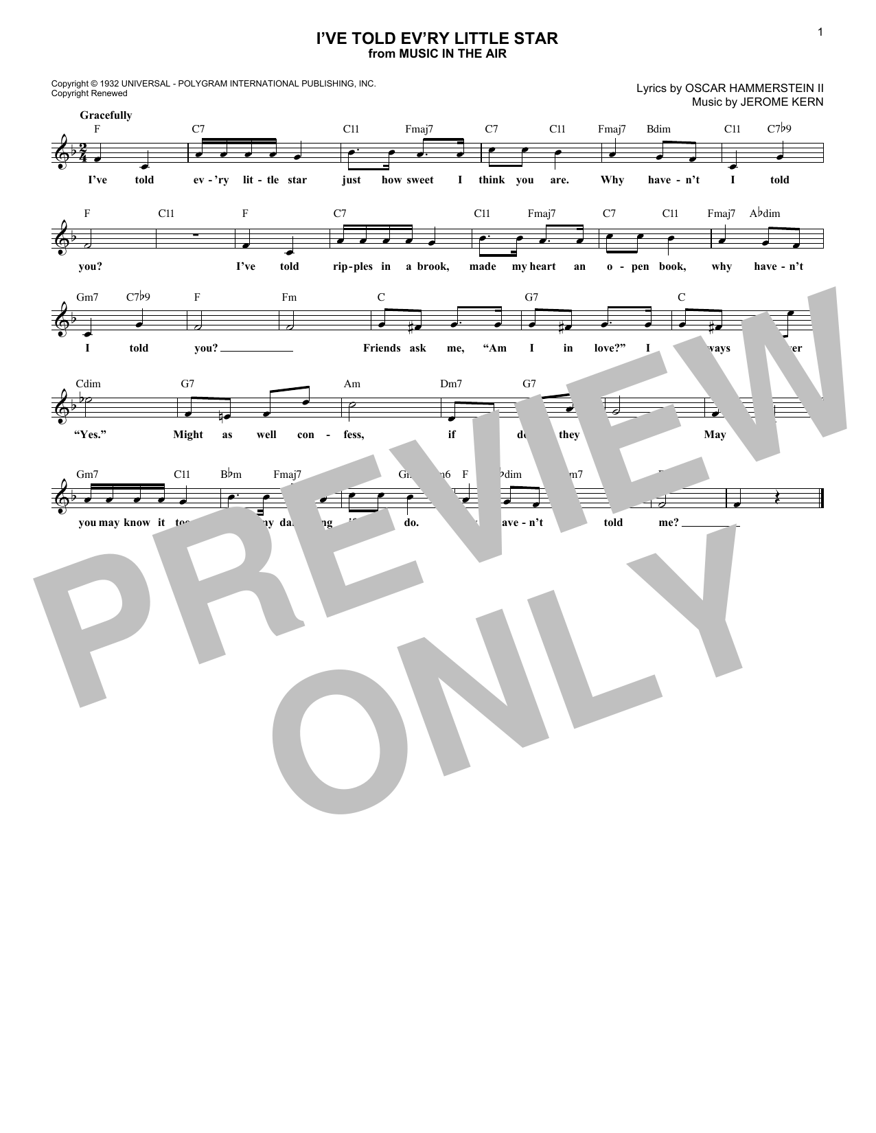 Learn to play Oscar Hammerstein II I've Told Ev'ry Little Star sheet music for Real Book – Melody & Chords in minutes. Oscar Hammerstein II I've Told Ev'ry Little Star sheet music notes and chords. Download Printable PDF.