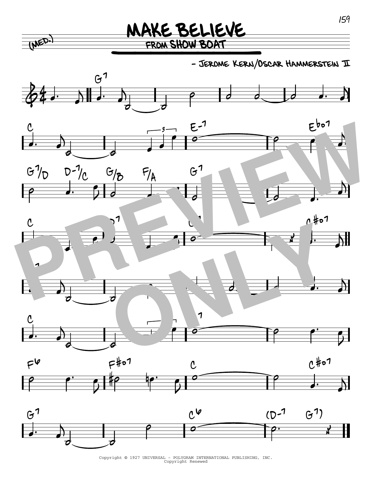 Oscar Hammerstein II Make Believe sheet music notes and chords. Download Printable PDF.