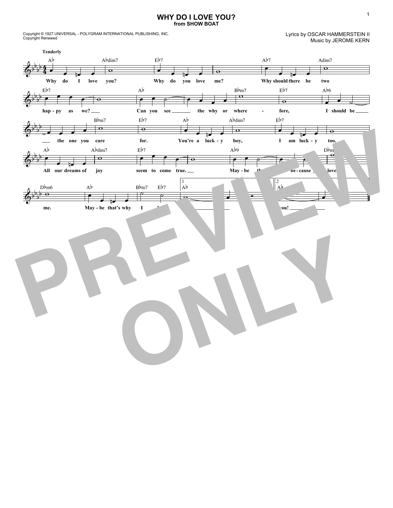 Learn to play Oscar Hammerstein II Why Do I Love You? sheet music for Lead Sheet / Fake Book in minutes. Price: 5.9900$ Oscar Hammerstein II Why Do I Love You? sheet music notes and chords arranged for Lead Sheet / Fake Book