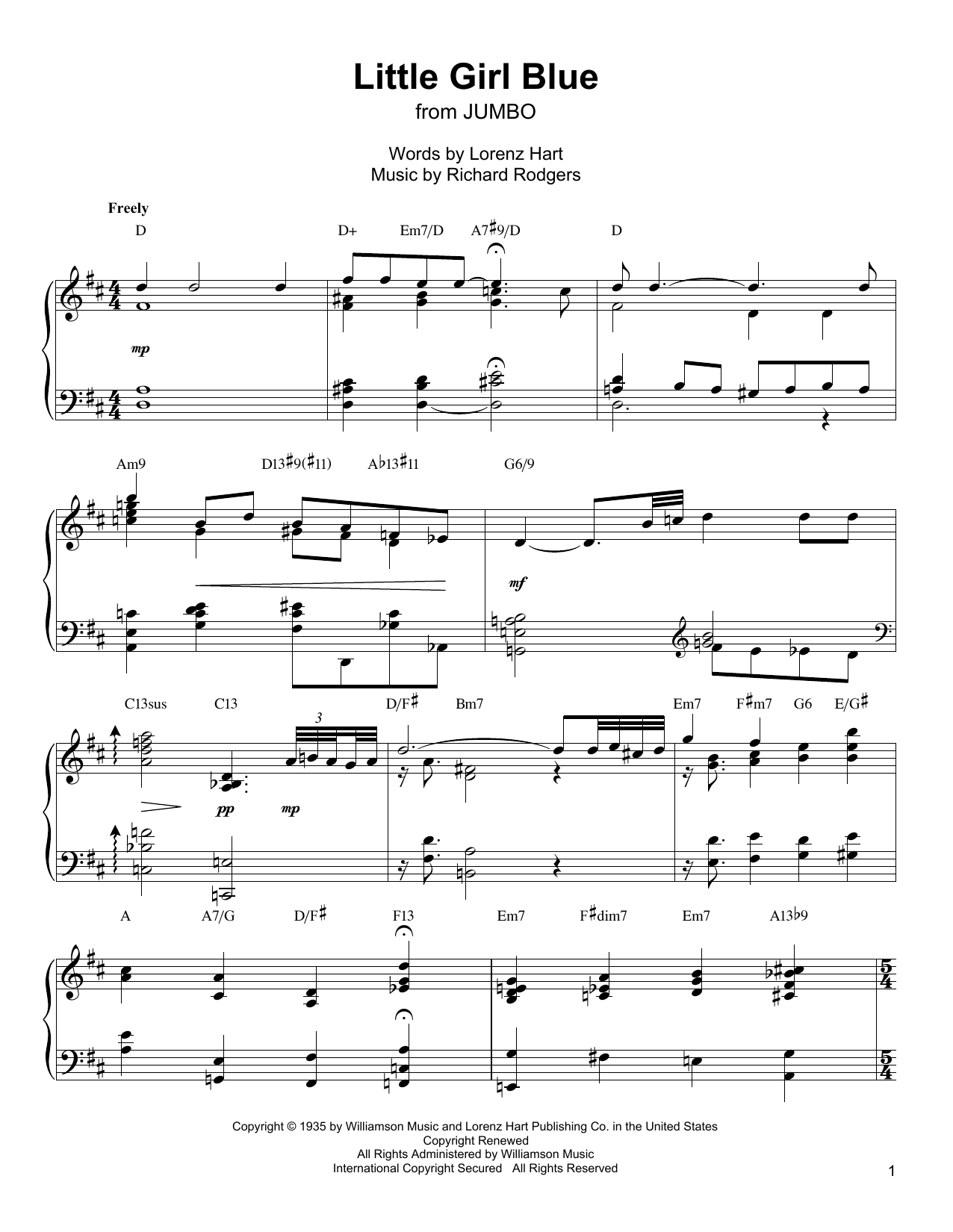 Oscar Peterson Little Girl Blue sheet music notes and chords. Download Printable PDF.