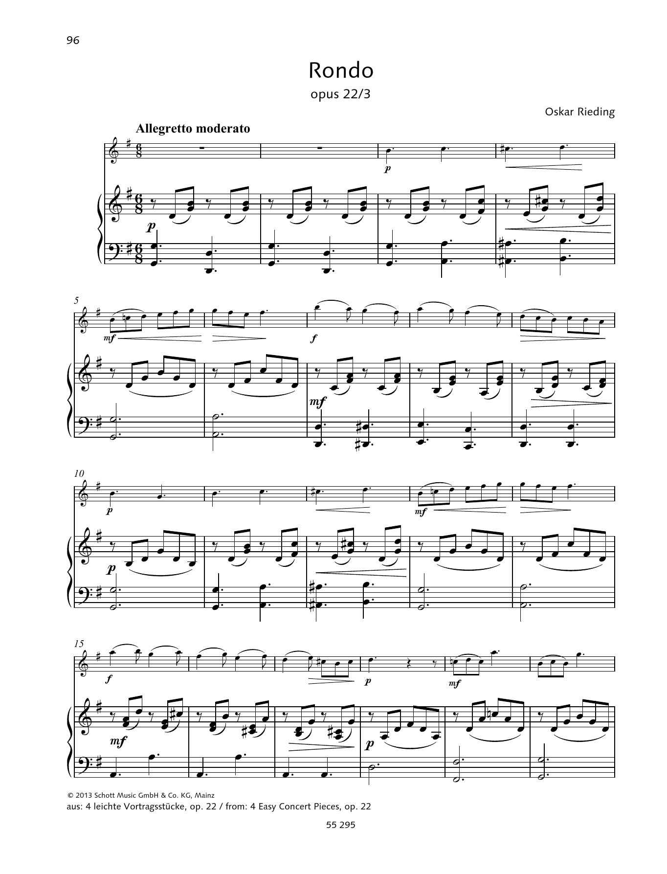 Oskar Rieding Rondo sheet music notes and chords. Download Printable PDF.