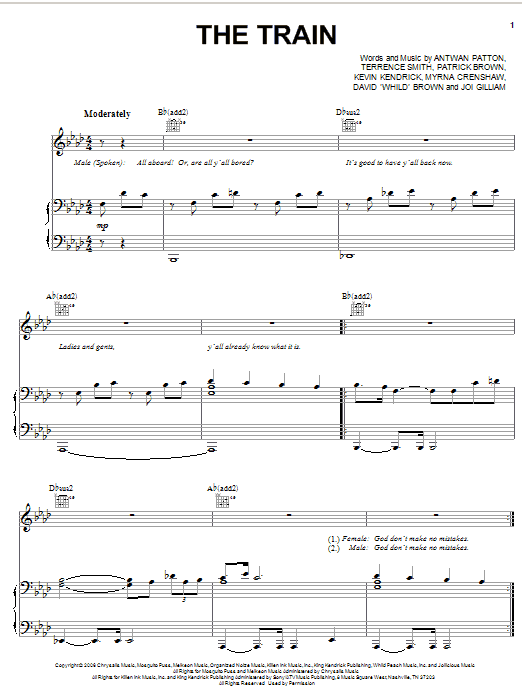 OutKast The Train sheet music notes and chords. Download Printable PDF.