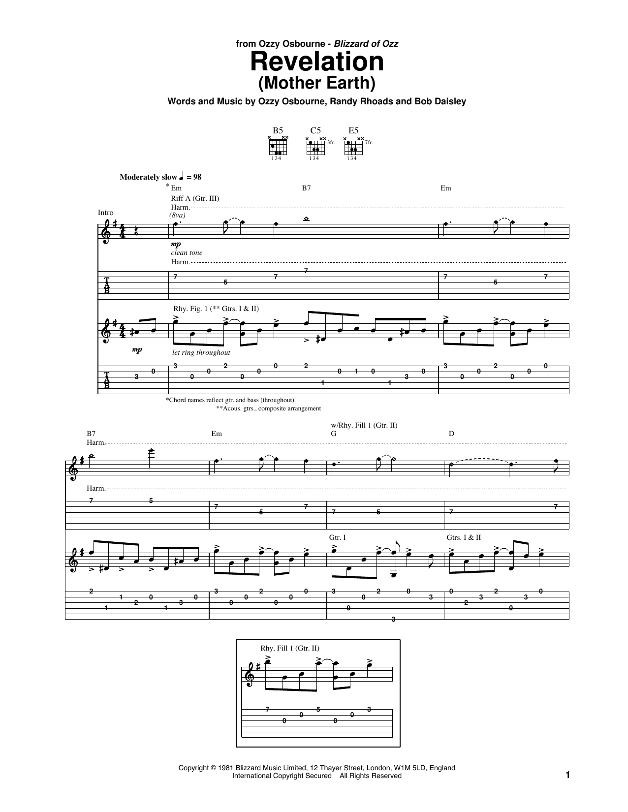 Revelation Song sheet music for guitar solo (chords) (PDF)
