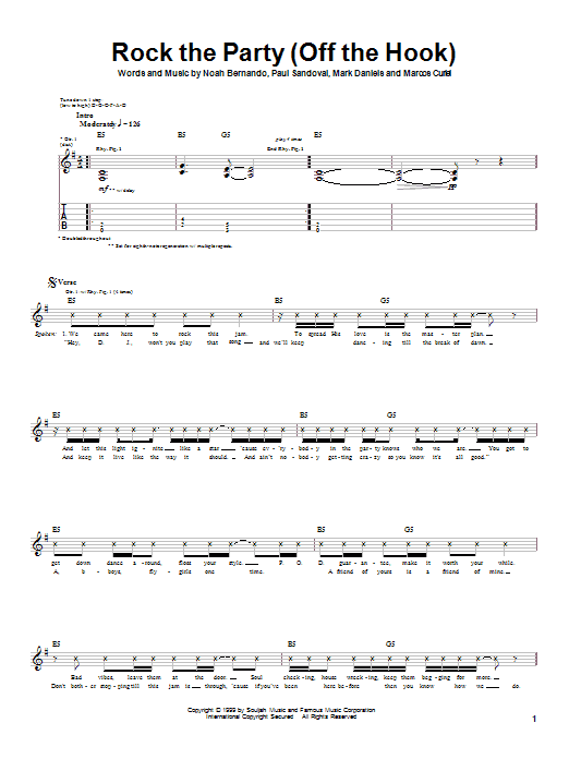 Learn to play P.O.D. (Payable On Death) Rock The Party (Off The Hook) sheet music for Guitar Tab in minutes. P.O.D. (Payable On Death) Rock The Party (Off The Hook) sheet music notes and chords