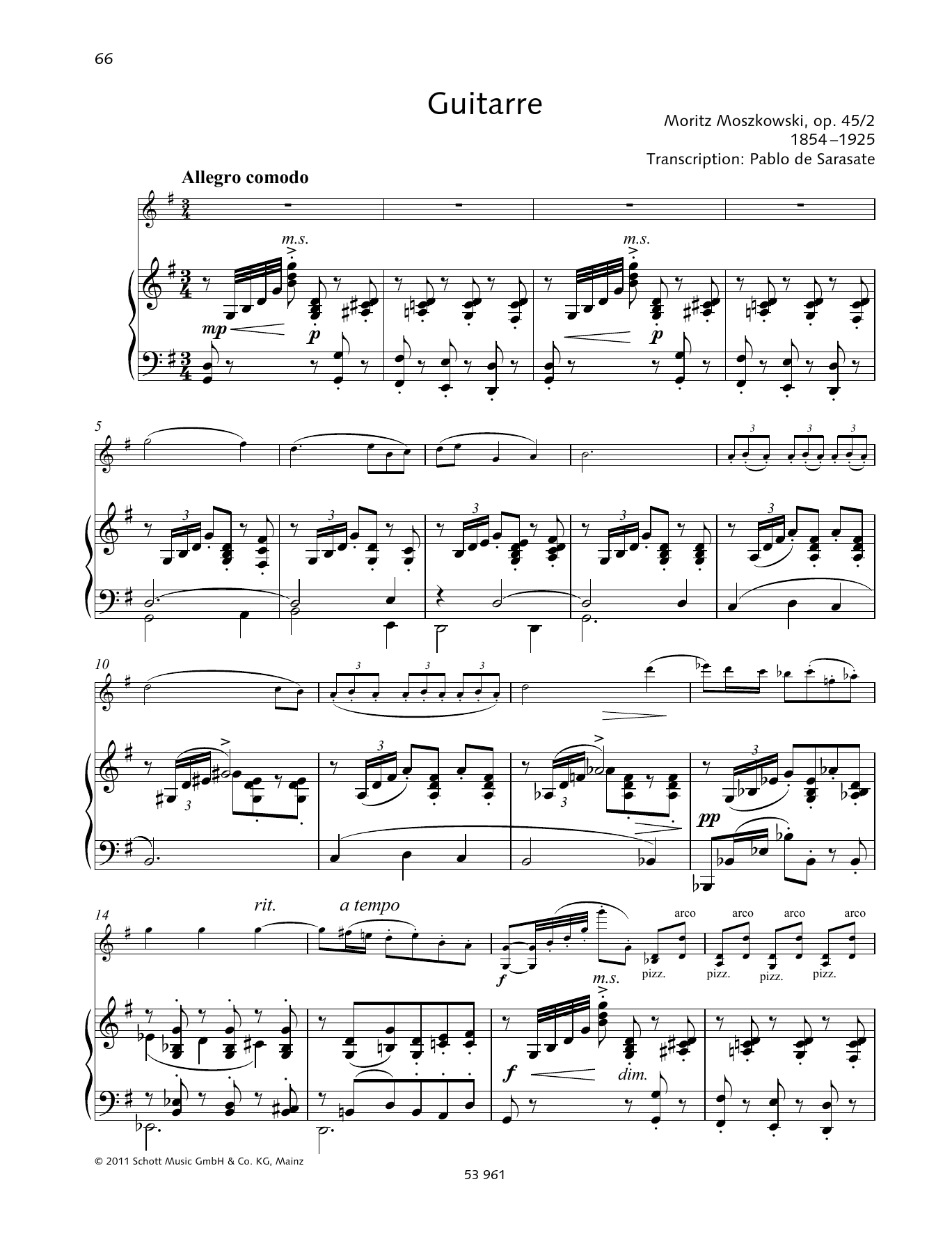 Pablo De Sarasate Guitarre sheet music notes and chords. Download Printable PDF.