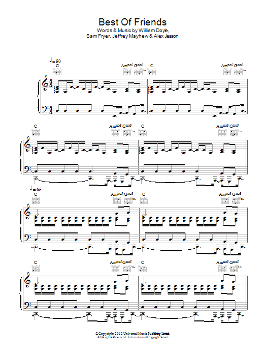 Palma Violets Best Of Friends sheet music notes and chords. Download Printable PDF.