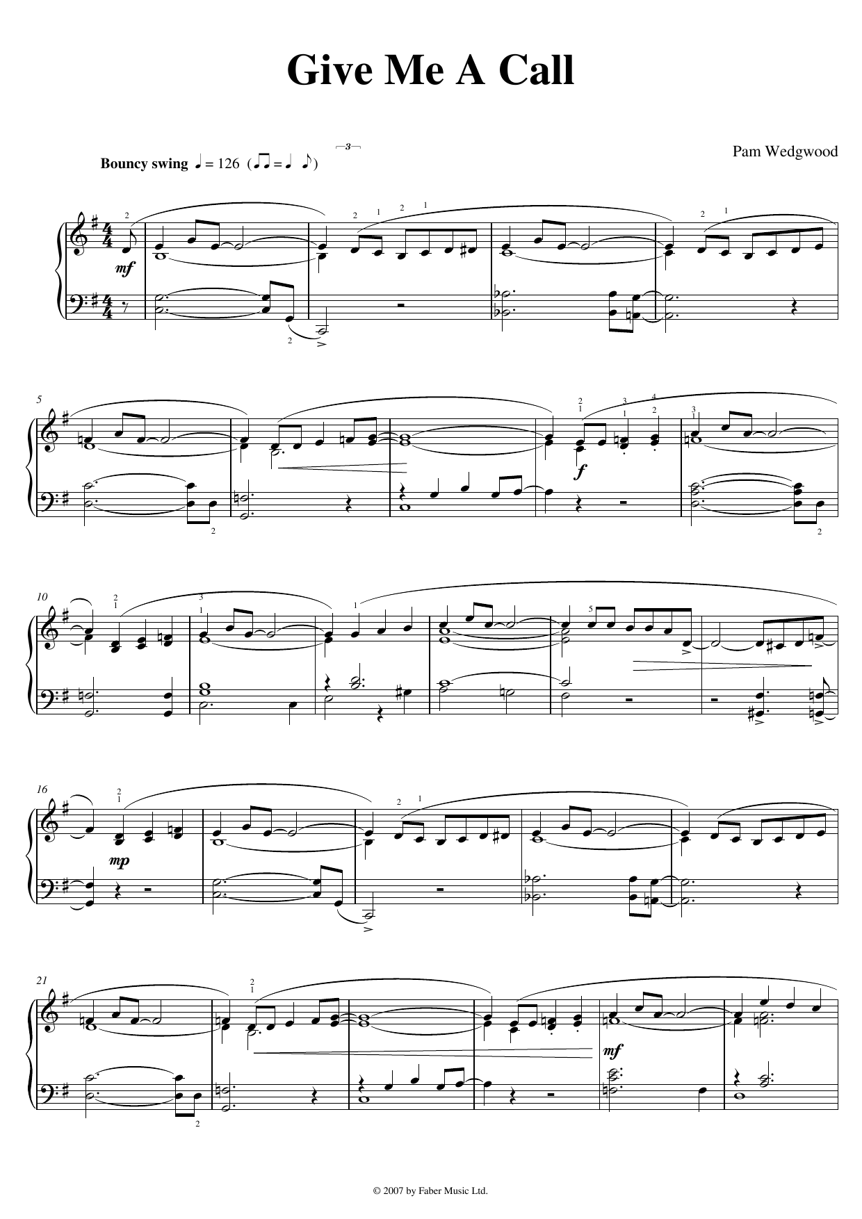 Learn to play Pam Wedgwood Give Me A Call sheet music for Piano Solo in minutes. Price: 6.9900$ Pam Wedgwood Give Me A Call sheet music notes and chords arranged for Piano Solo