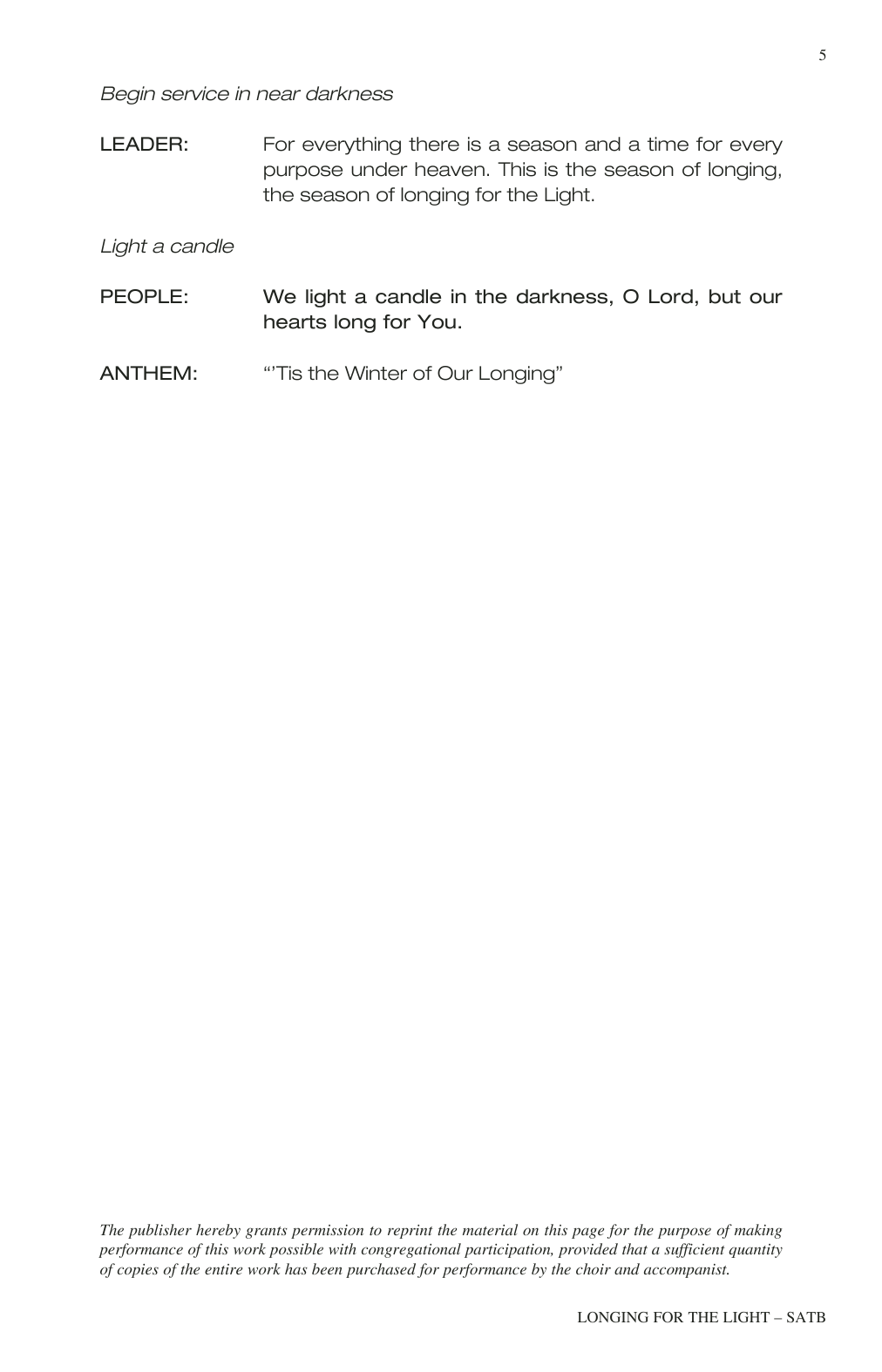 Learn to play John Purifoy Longing For The Light (A Service For Advent) sheet music for SATB Choir in minutes. Price: 6.4900$ John Purifoy Longing For The Light (A Service For Advent) sheet music notes and chords arranged for SATB Choir