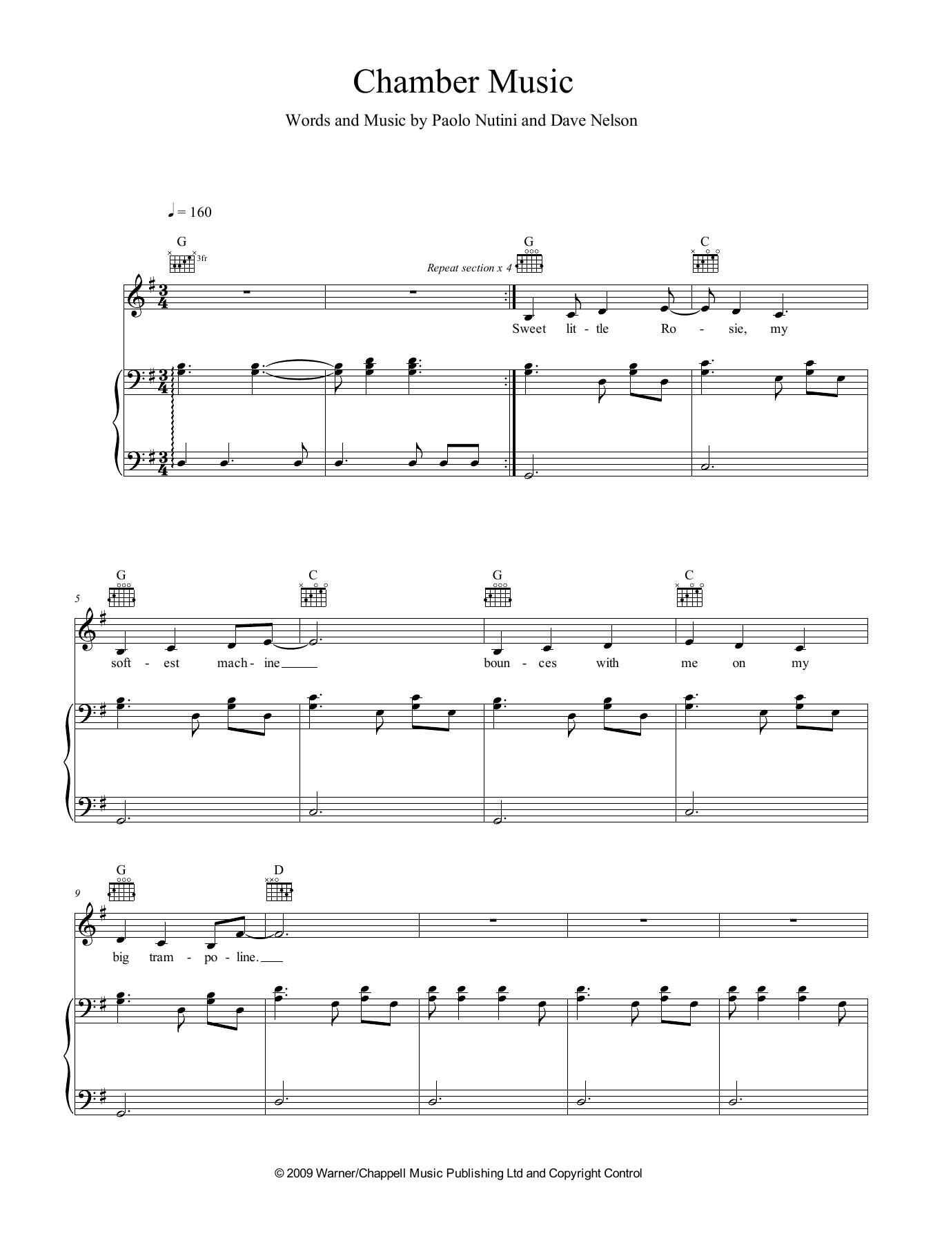 Paolo Nutini Chamber Music sheet music notes and chords. Download Printable PDF.