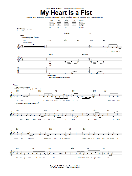 Learn to play Papa Roach My Heart Is A Fist sheet music for Guitar Tab in minutes. Price: 7.8900$ Papa Roach My Heart Is A Fist sheet music notes and chords arranged for Guitar Tab