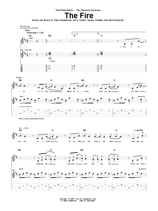 Learn to play Papa Roach The Fire sheet music for Guitar Tab in minutes. Price: 7.8900$ Papa Roach The Fire sheet music notes and chords arranged for Guitar Tab