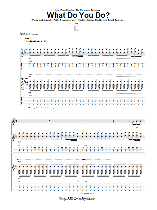 Learn to play Papa Roach What Do You Do? sheet music for Guitar Tab in minutes. Price: 7.8900$ Papa Roach What Do You Do? sheet music notes and chords arranged for Guitar Tab