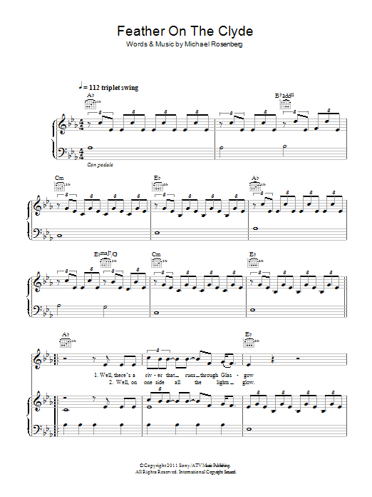 Passenger 'Feather On The Clyde' Sheet Music, Chords & Lyrics.