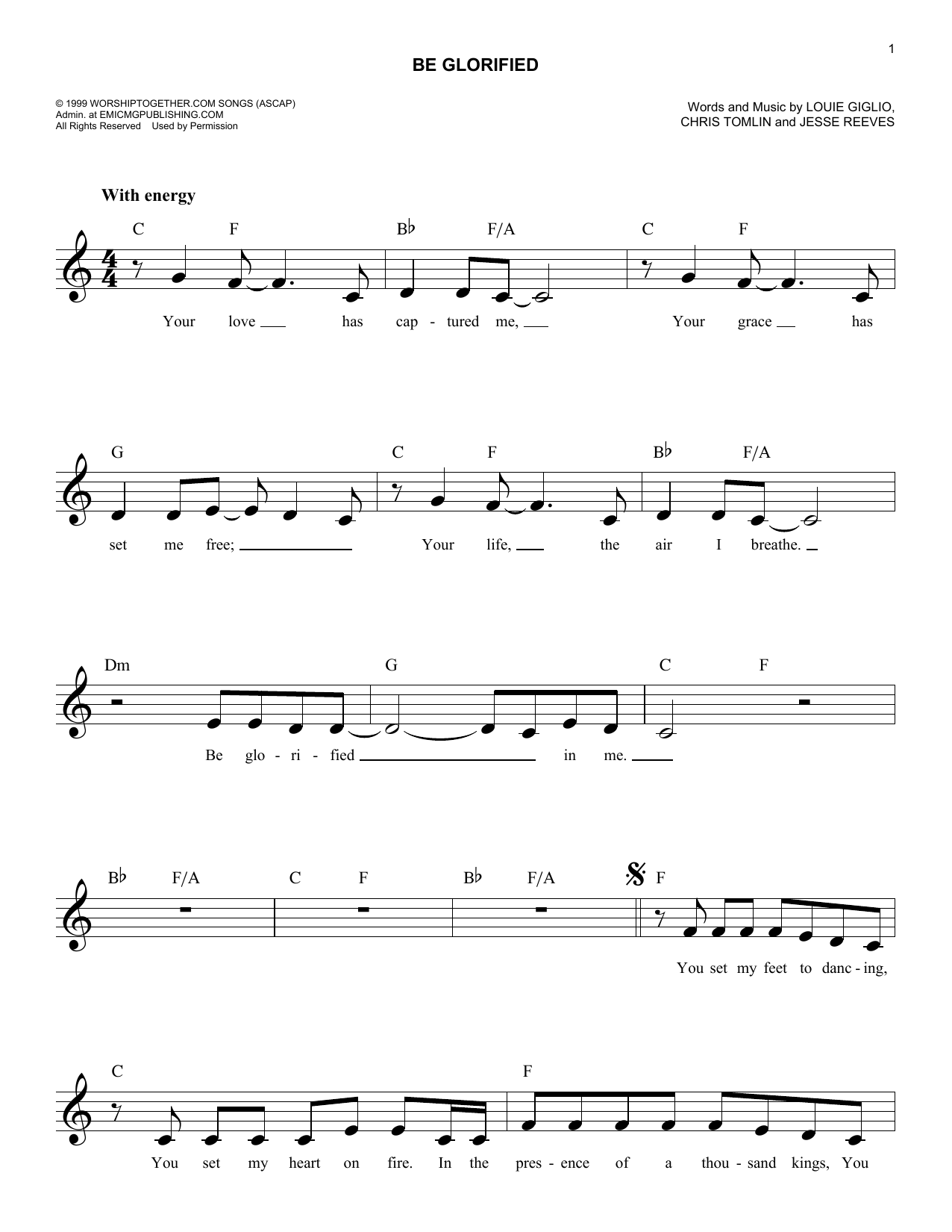 Passion Be Glorified sheet music notes and chords. Download Printable PDF.