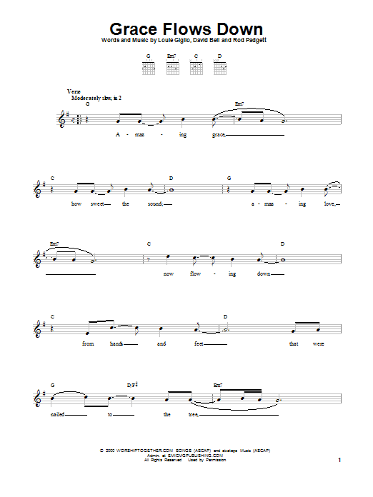 Passion Grace Flows Down sheet music notes and chords. Download Printable PDF.