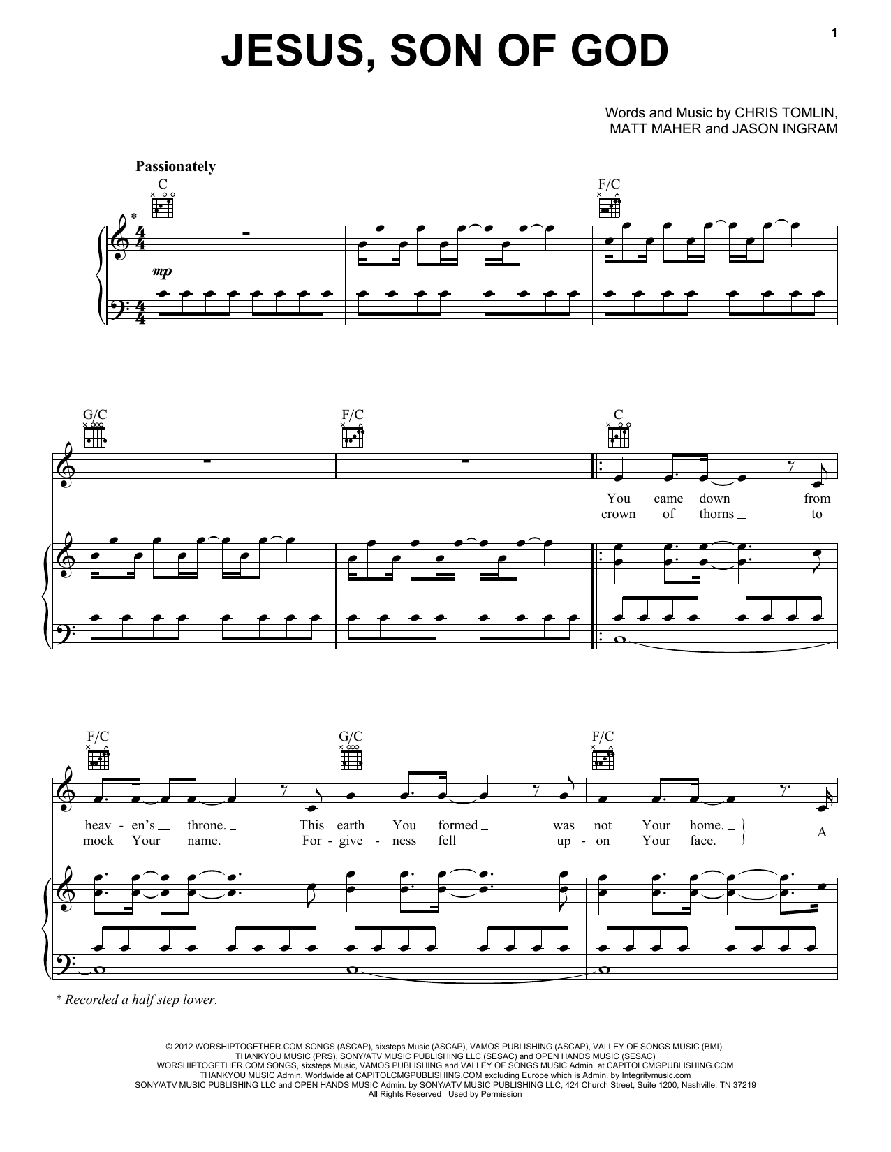 Passion Jesus, Son Of God sheet music notes and chords. Download Printable PDF.