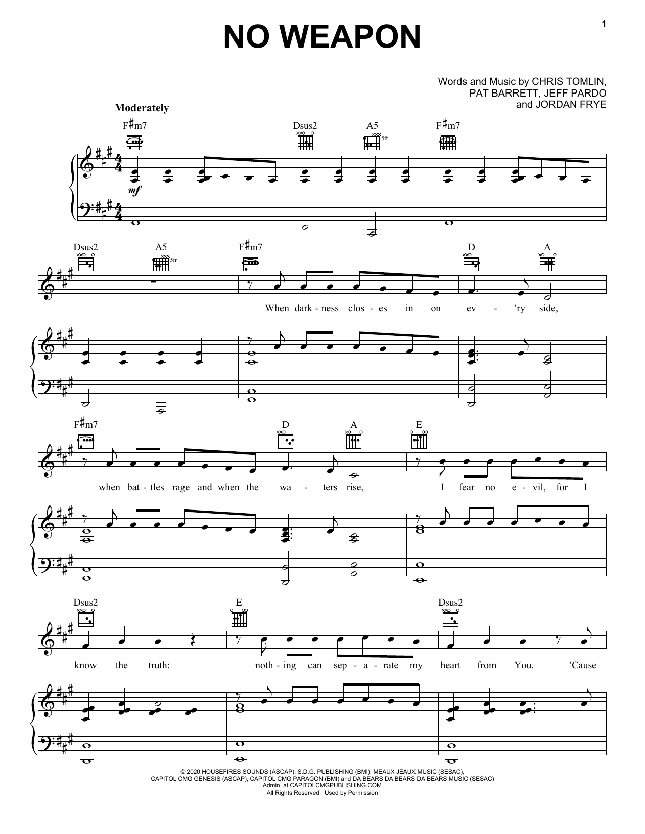 Pat Barrett No Weapon sheet music notes and chords. Download Printable PDF.