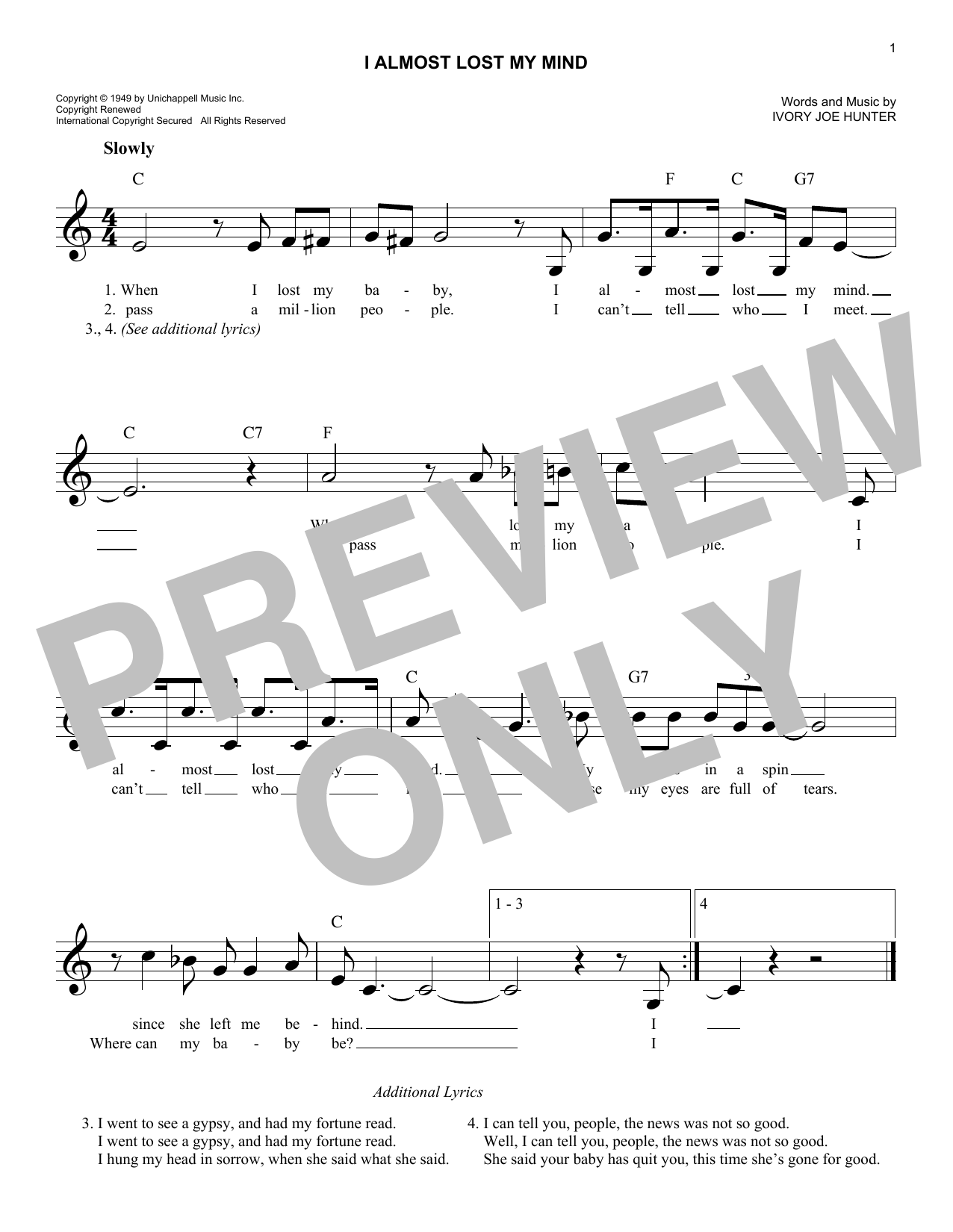 Learn to play Pat Boone I Almost Lost My Mind sheet music for Easy Lead Sheet / Fake Book in minutes. Price: 5.9900$ Pat Boone I Almost Lost My Mind sheet music notes and chords arranged for Easy Lead Sheet / Fake Book