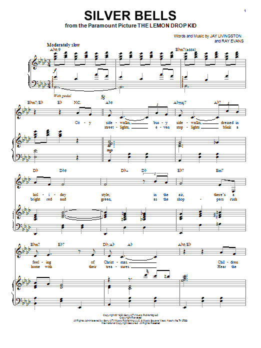 Pat Boone Silver Bells Sheet Music PDF Notes Chords Christmas 