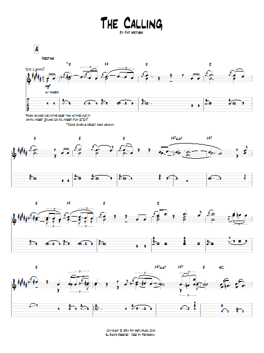 Pat Metheny The Calling sheet music notes and chords. Download Printable PDF.