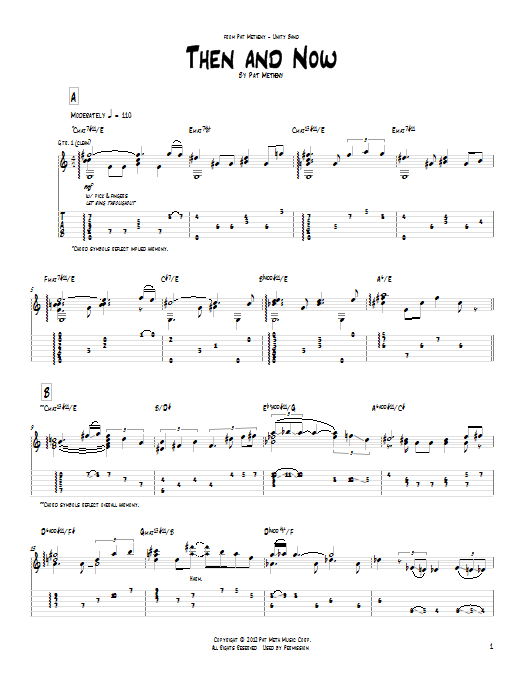 Learn to play Pat Metheny Then And Now sheet music for Guitar Tab in minutes. Pat Metheny Then And Now sheet music notes and chords. Download Printable PDF.