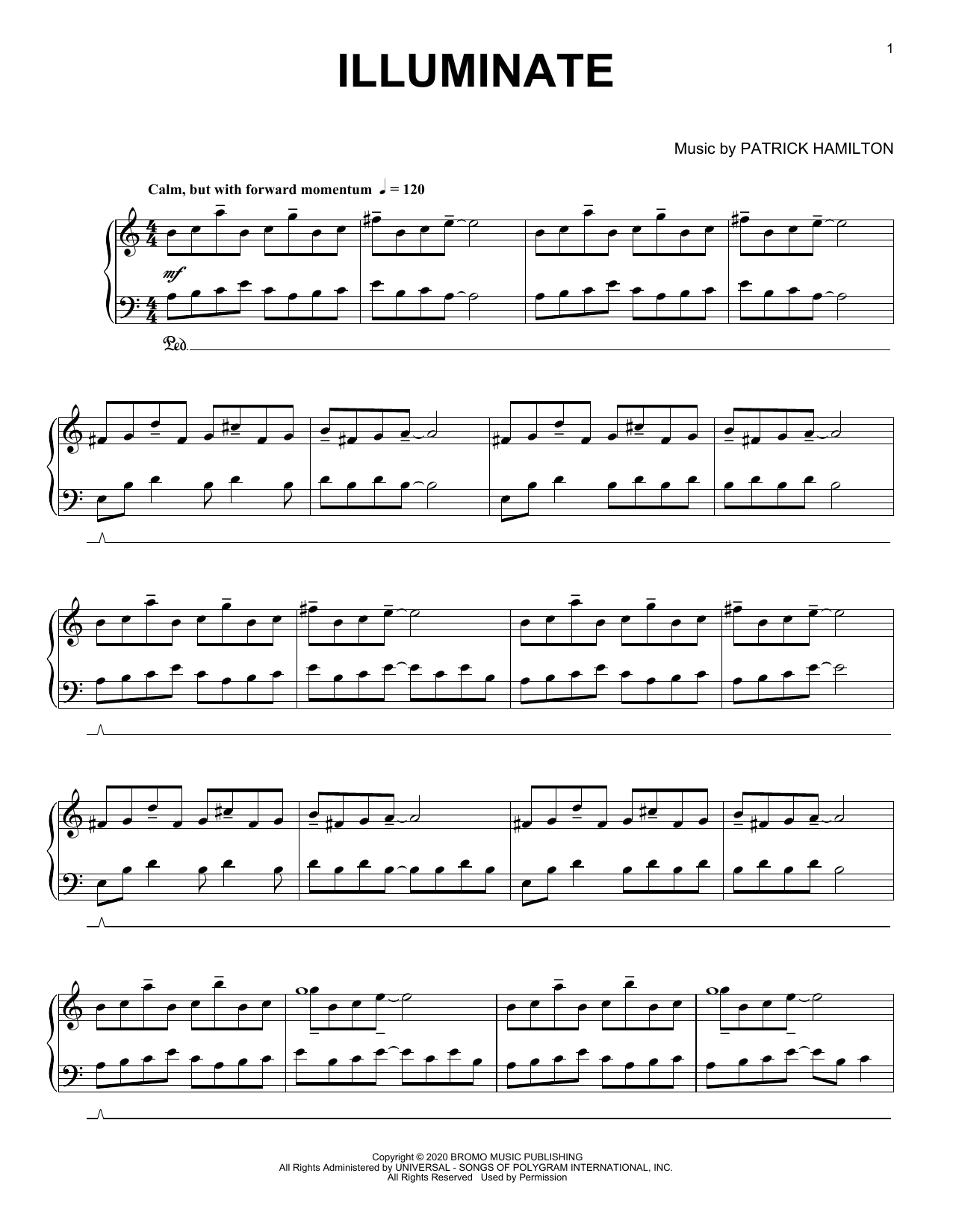 Patrick Hamilton Illuminate sheet music notes and chords. Download Printable PDF.