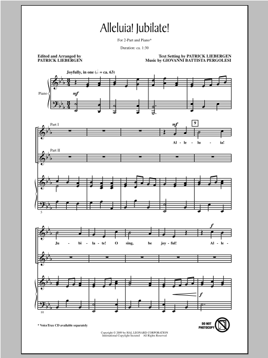 Patrick Liebergen Alleluia! Jubilate! sheet music notes and chords. Download Printable PDF.