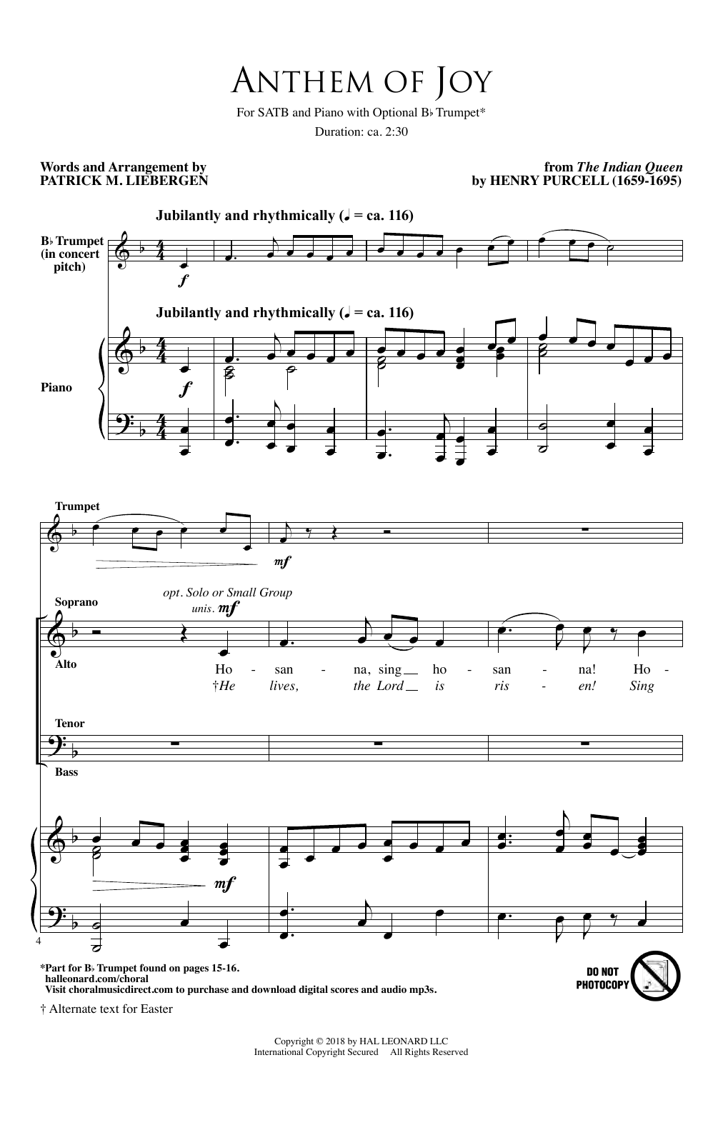 Patrick Liebergen Anthem Of Joy sheet music notes and chords. Download Printable PDF.