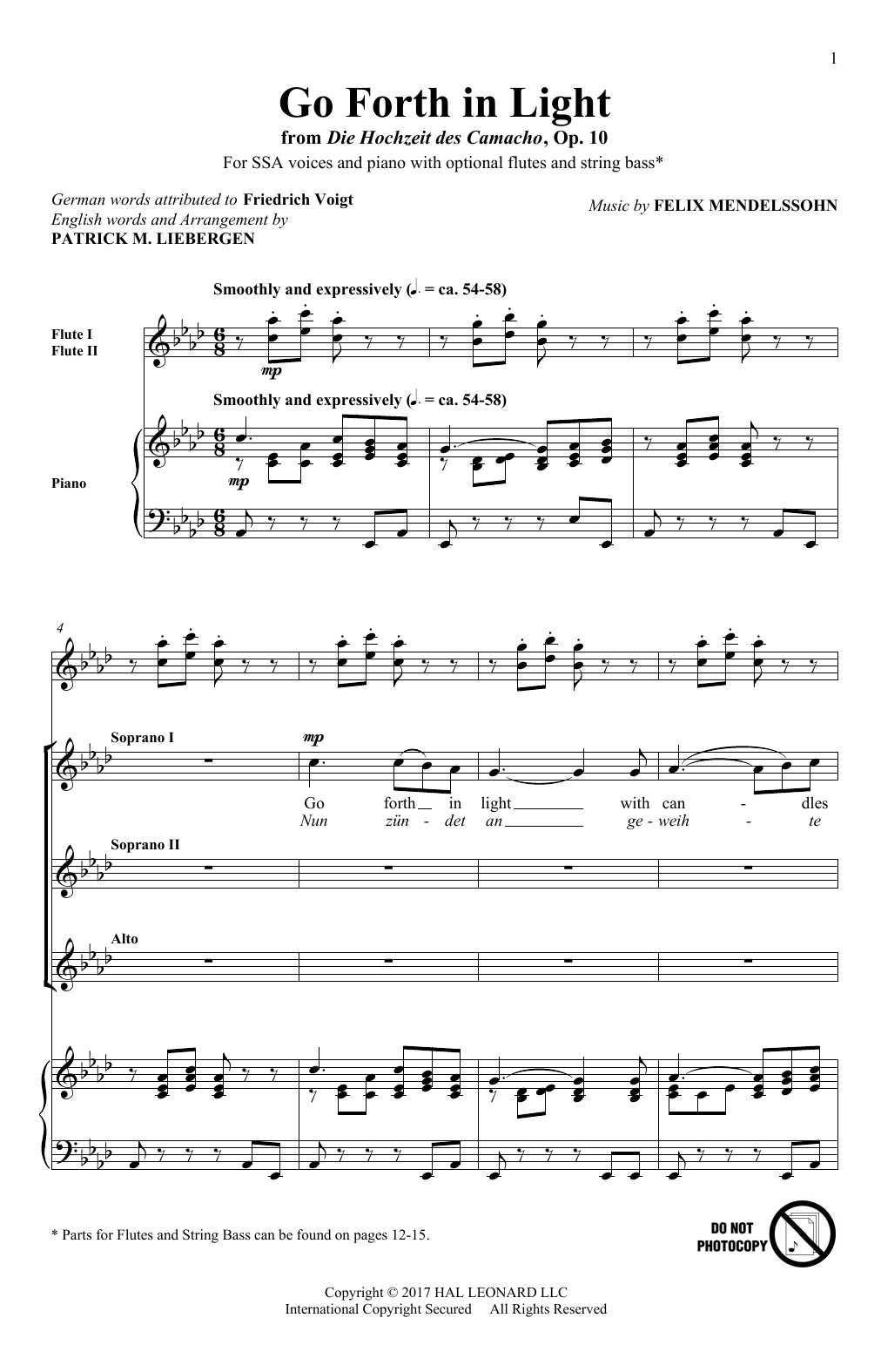 Learn to play Patrick Liebergen Go Forth In Light! sheet music for SSA Choir in minutes. Price: 3.9900$ Patrick Liebergen Go Forth In Light! sheet music notes and chords arranged for SSA Choir