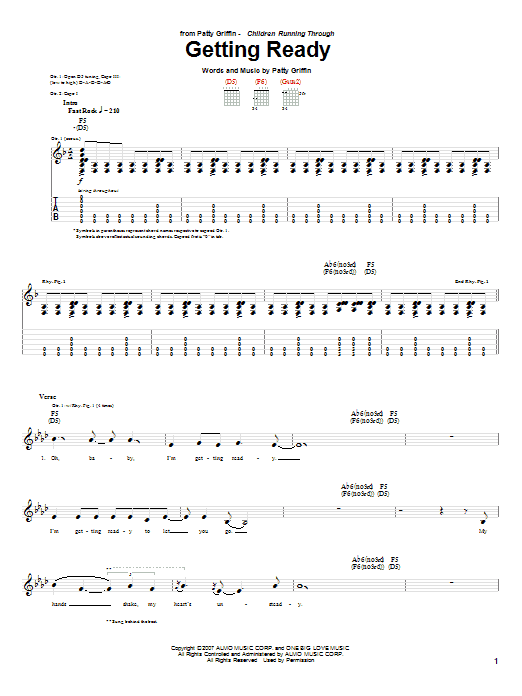 Patty Griffin Getting Ready sheet music notes and chords arranged for Guitar Tab